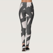 Minimalisme Abstract Kunstpatroon Bord Grijs Leggings (Achterkant)
