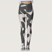 Minimalisme Abstract Kunstpatroon Bord Grijs Leggings (Voorkant)