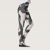 Minimalisme Abstract Kunstpatroon Bord Grijs Leggings (Rechts)