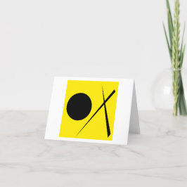 Minimalisme Abstract kunstpatroon zwart geel Bedankkaart