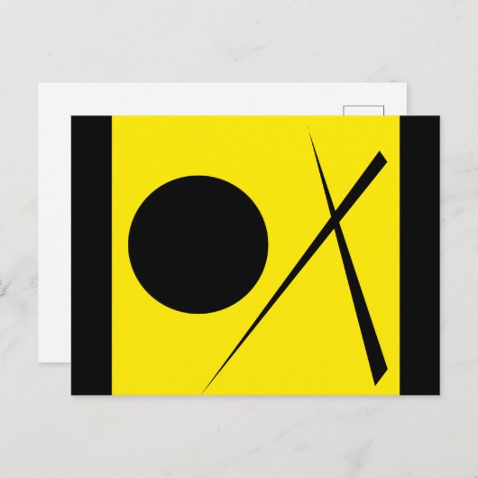 Minimalisme Abstract kunstpatroon zwart geel Briefkaart (Voorkant / Achterkant)