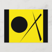 Minimalisme Abstract kunstpatroon zwart geel Briefkaart (Voorkant)