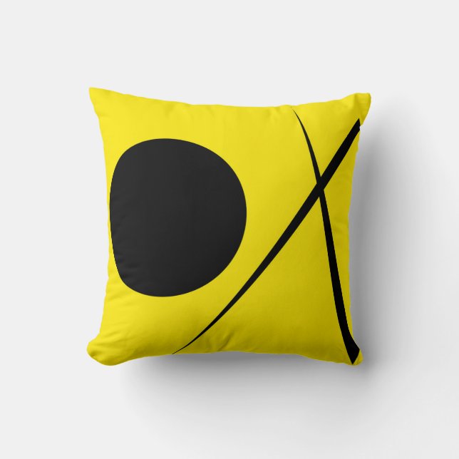 Minimalisme Abstract kunstpatroon zwart geel Kussen (Voorkant)