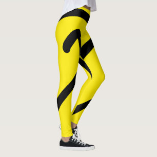 Minimalisme Abstract kunstpatroon zwart geel Leggings