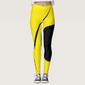 Minimalisme Abstract kunstpatroon zwart geel Leggings (Voorkant)