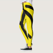 Minimalisme Abstract kunstpatroon zwart geel Leggings (Links)