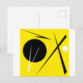 Minimalisme Abstract kunstpatroon zwart-wit Briefkaart (Voorkant / Achterkant)