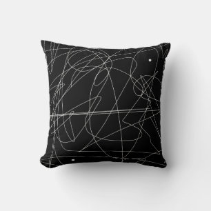Minimalisme Abstract kunstpatroon zwart wit Kussen