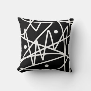 Minimalisme Abstract kunstpatroon zwart wit Kussen
