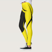 Minimalisme Abstract kunstpatroon zwart-wit Leggings (Links)