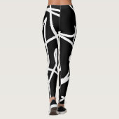 Minimalisme Abstract kunstpatroon zwart wit Leggings (Achterkant)