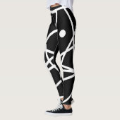 Minimalisme Abstract kunstpatroon zwart wit Leggings (Links)