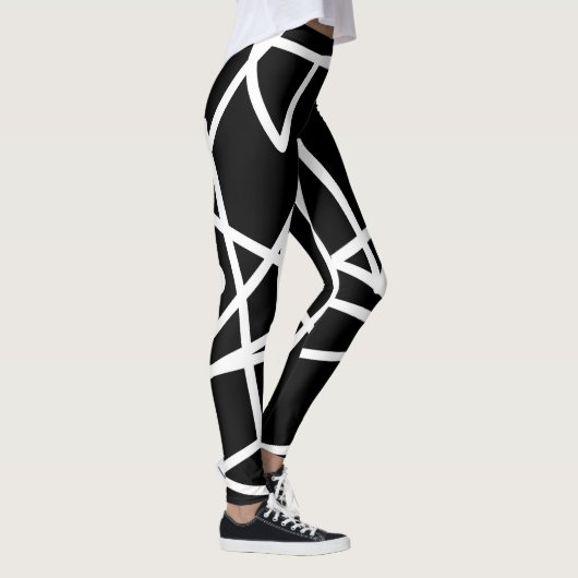 Minimalisme Abstract kunstpatroon zwart wit Leggings (Rechts)