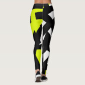 Minimalisme Abstract kunstpatroon zwart-wit Leggings (Achterkant)