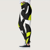 Minimalisme Abstract kunstpatroon zwart-wit Leggings (Links)