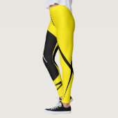 Minimalisme Abstract kunstpatroon zwart-wit Leggings (Links)
