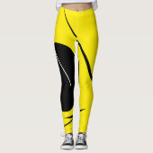 Minimalisme Abstract kunstpatroon zwart-wit Leggings (Voorkant)
