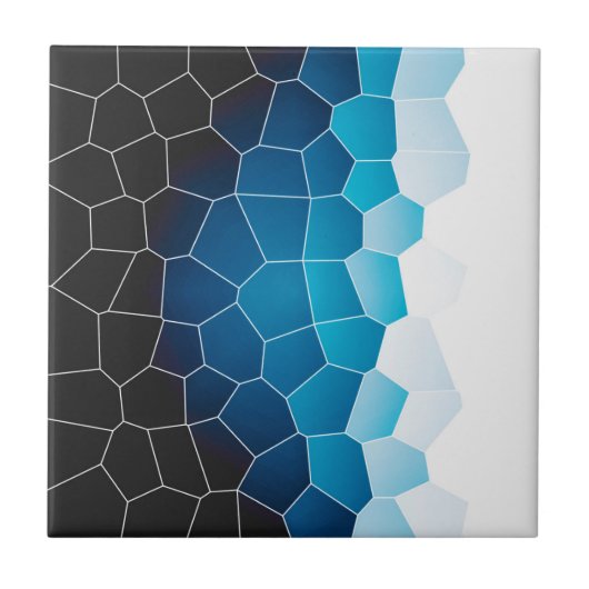 Minimalisme Abstracte Art Turquoise Blue Cells Tegeltje (Voorkant)