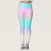 Minimalisme Abstracte Art Turquoise Pink Pastel Leggings (Voorkant)