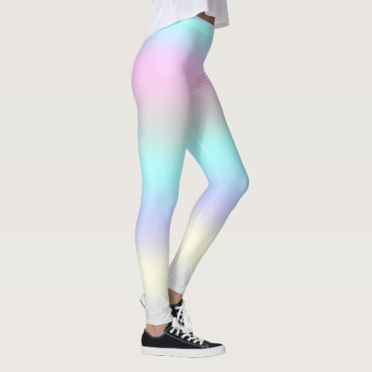 Minimalisme Abstracte Art Turquoise Pink Pastel Leggings (Rechts)