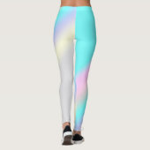 Minimalisme Abstracte Art Turquoise Roze Pastel Le Leggings (Achterkant)