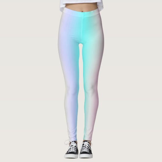 Minimalisme Abstracte Art Turquoise Roze Pastel Le Leggings (Voorkant)