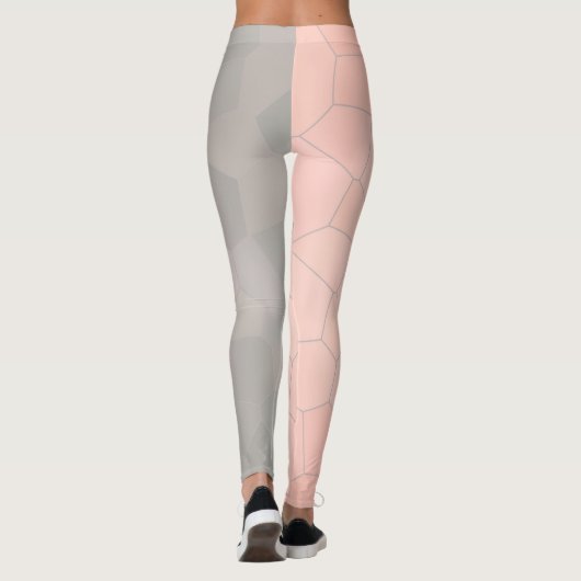 Minimalisme Abstracte Bleke kunststofcellen Leggings (Achterkant)