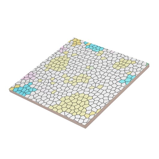 Minimalisme Abstracte Bleke kunststofcellen Tegeltje (Zijkant)