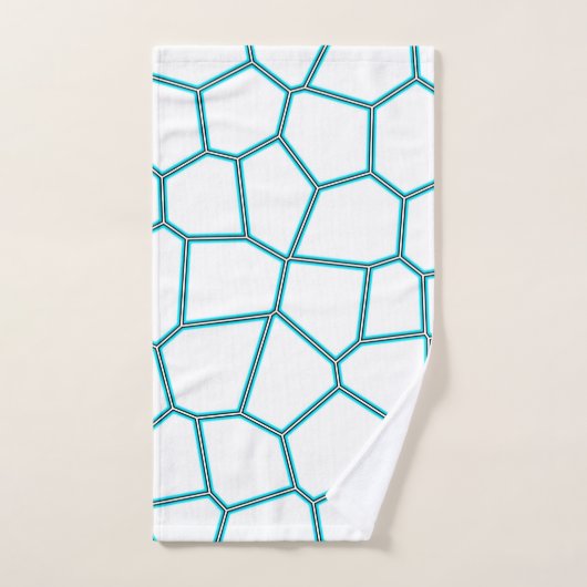 Minimalisme Abstracte Bleke  Turquoise White Cells Bad Handdoek (Handdoek)