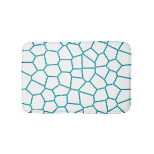 Minimalisme Abstracte Bleke  Turquoise White Cells Badmat