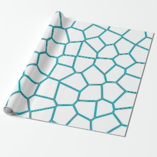 Minimalisme Abstracte Bleke  Turquoise White Cells Cadeaupapier