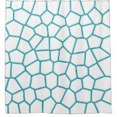 Minimalisme Abstracte Bleke  Turquoise White Cells Douchegordijn (Voorkant)