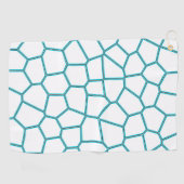 Minimalisme Abstracte Bleke  Turquoise White Cells Golfhanddoek (Horizontaal)