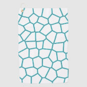 Minimalisme Abstracte Bleke  Turquoise White Cells Golfhanddoek (Voorkant)