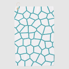 Minimalisme Abstracte Bleke  Turquoise White Cells Golfhanddoek