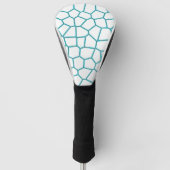 Minimalisme Abstracte Bleke  Turquoise White Cells Golfheadcover (Voorkant)