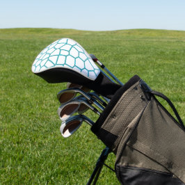 Minimalisme Abstracte Bleke Turquoise White Cells Golfheadcover