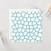 Minimalisme Abstracte Bleke Turquoise White Cells Kaart (Voorkant / Achterkant in situ)