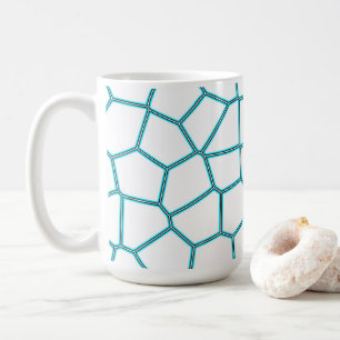 Minimalisme Abstracte Bleke  Turquoise White Cells Koffiemok