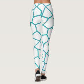 Minimalisme Abstracte Bleke Turquoise White Cells Leggings (Achterkant)