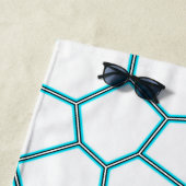 Minimalisme Abstracte Bleke  Turquoise White Cells Strandlaken (In situ)