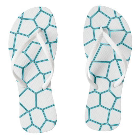 Minimalisme Abstracte Bleke Turquoise White Cells Teenslippers (Voetbed)