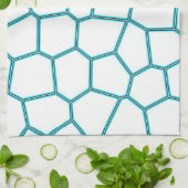 Minimalisme Abstracte Bleke  Turquoise White Cells Theedoek (Gevouwen)