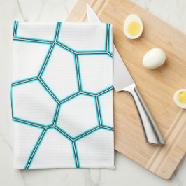 Minimalisme Abstracte Bleke  Turquoise White Cells Theedoek