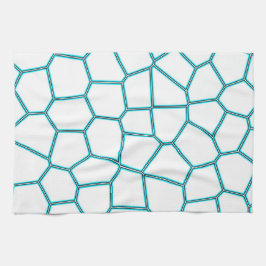 Minimalisme Abstracte Bleke  Turquoise White Cells Theedoek