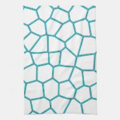 Minimalisme Abstracte Bleke  Turquoise White Cells Theedoek (Verticaal)