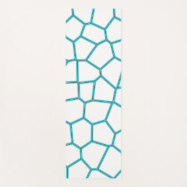Minimalisme Abstracte Bleke  Turquoise White Cells Yogamat