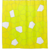 Minimalisme Abstracte gele grijze cellen Douchegordijn (Voorkant)