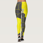 Minimalisme Abstracte gele grijze cellen Leggings (Achterkant)