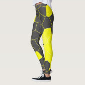 Minimalisme Abstracte gele grijze cellen Leggings (Links)